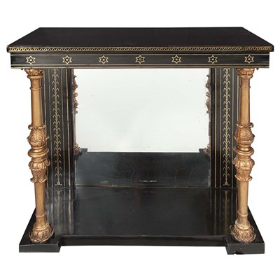 Lot 479 - George IV Ebonized and Parcel Gilt Brass...