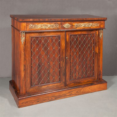 Lot 478 - Regency Rosewood Cabinet The rectangular top...