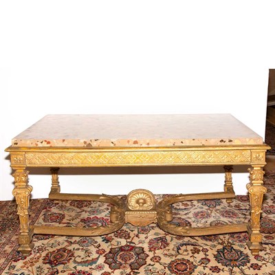 Lot 321 - Louis XIV Style Faux Painted and Parcel Gilt...