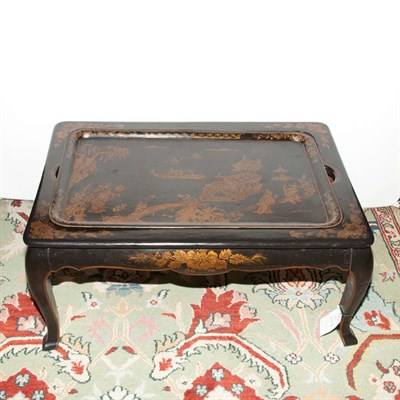 Lot 630 - Regency Style Chinoiserie Decorated Tole Tray...