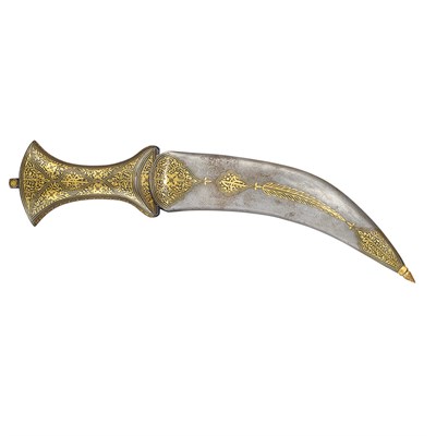 Lot 26 - Indian Gold Inlaid Iron Ceremonial Dagger The...