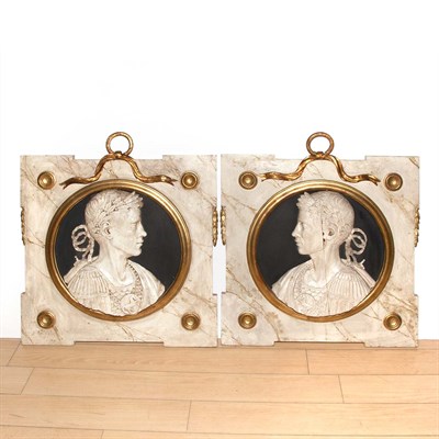 Lot 537 - Pair of Neoclassical Style Painted and Parcel...