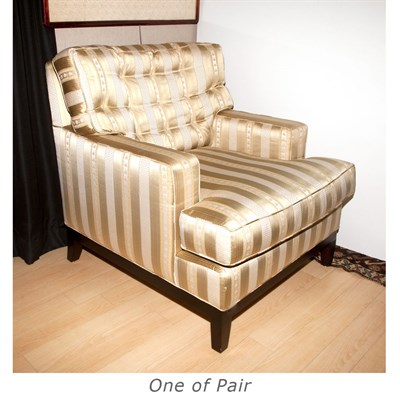 Lot 153 - Pair of Tufted Upholstered Armchairs and an...