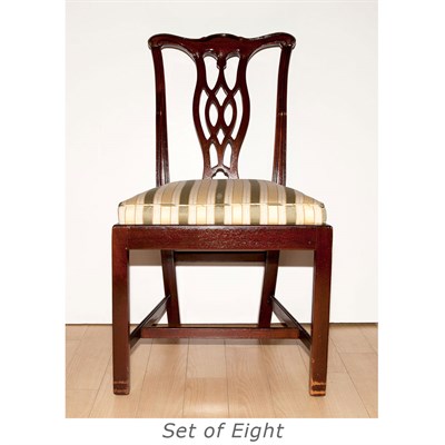 Lot 200 - Set of Eight Georgian Style Mahogany Dining...