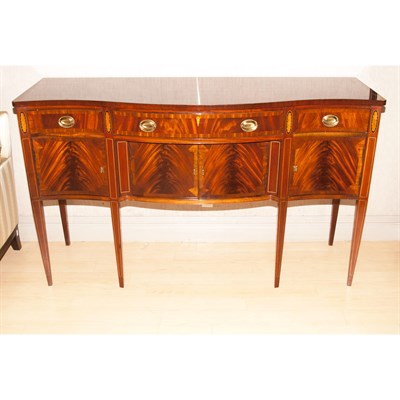 Lot 152 - George III Style Inlaid Mahogany Sideboard...