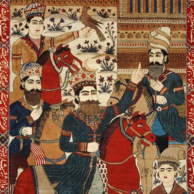 Lot 526 - Mohtashem Kashan Pictorial Rug Central Persia,...