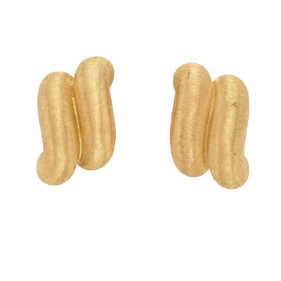 Lot 237 - Pair of Gold Bombe Earrings, Mario Buccellati