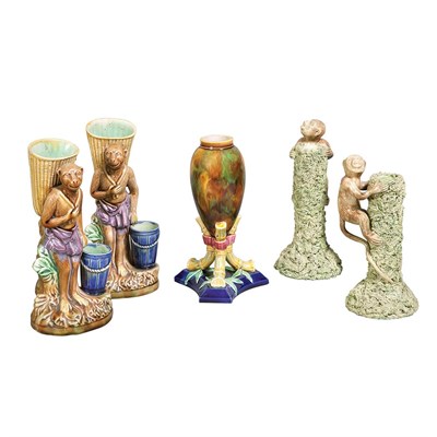 Lot 124 - Group of English and Continental Majolica...