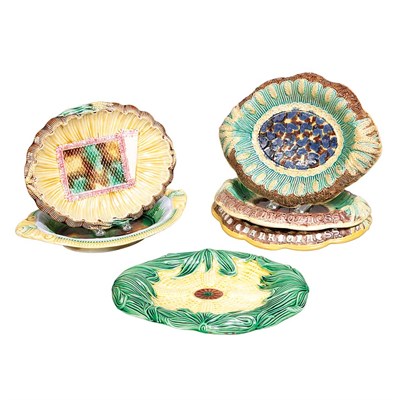 Lot 163 - Group of Six Majolica Bread Trays Late 19th...