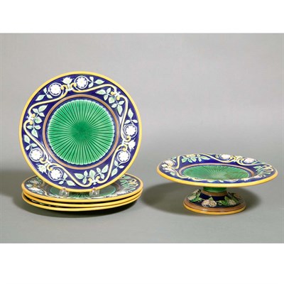 Lot 131 - George Jones Majolica Partial Dessert Service...