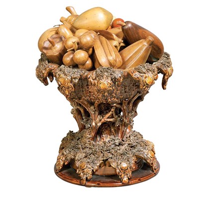 Lot 119 - Continental Rustic Style Majolica Centerpiece...
