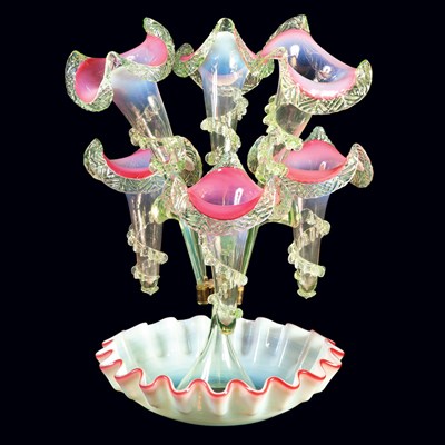 Lot 140 - Victorian Glass Epergne 19th Century...