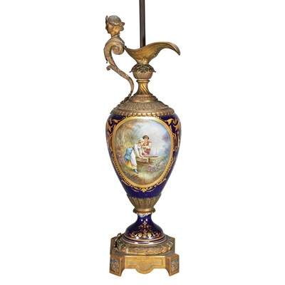 Lot 174 - Pair of Sevres Style Gilt-Metal Mounted...