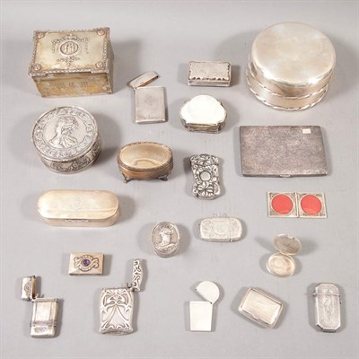 Lot 291 - Group of Silver and Silver Plate Boxes and...