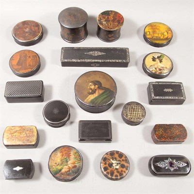 Lot 189 - Group of Lacquer and Papier Mache Boxes...