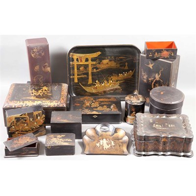 Lot 167 - Group of Lacquered Table Articles...