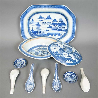 Lot 301 - Group of Canton Porcelain Table Articles...