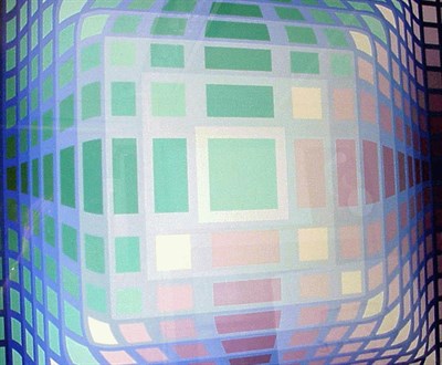 Lot 222 - Victor Vasalrely Gaia-II Color silkscreen,...