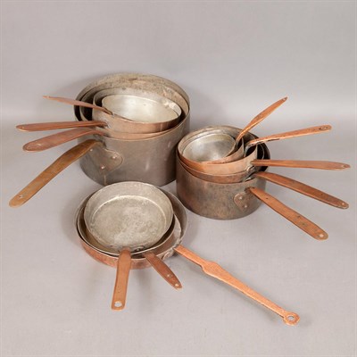 Lot 127 - Group of Copper Pans Approximately twenty-two...