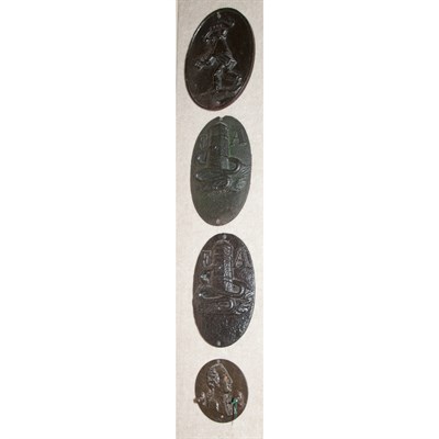 Lot 455 - Group of Four Cast Iron Wall Plaques Height of...