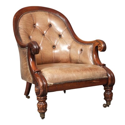 Lot 477 - William IV Tufted Upholstered Mahogany...
