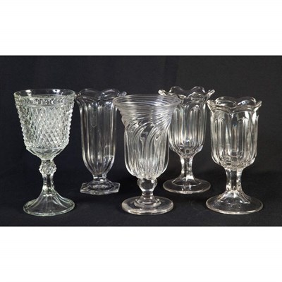 Lot 160 - Group of Four Molded Glass Vases Including two...