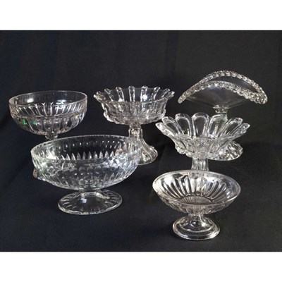 Lot 156 - Group of Eight Molded Glass Bowls and Compotes...