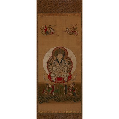 Lot 14 - Japanese School 19th Century Eighteen armed...
