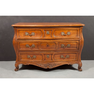 Lot 249 - Provincial Louis XV Walnut and Cherry Commode...