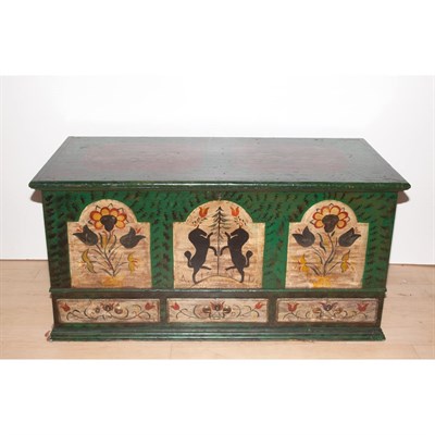 Lot 220 - Painted Blanket Chest Pennsylvania, 19th...