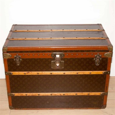 Lot 560 - Louis Vuitton Leather Steamer Trunk Height 23...