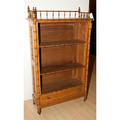 Lot 519 - Maple and Faux Bamboo Bookcase Height 56...