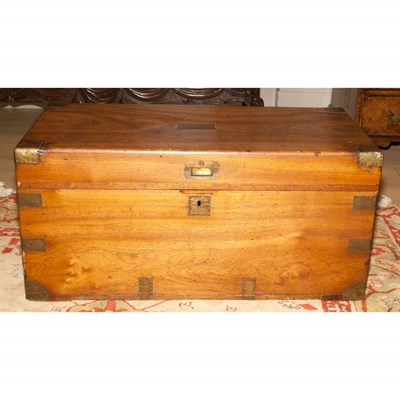 Lot 516 - English Brass Bound Camphor Wood Chest Height...