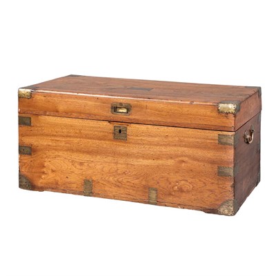 Lot 147 - English Brass Bound Camphor Wood Captain's...