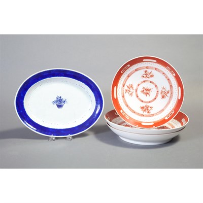 Lot 161 - Set of Three Chinese Export Style Iron Red and...