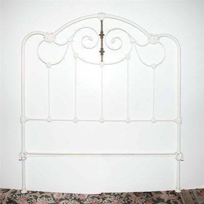 Lot 440 - White Painted Metal and Brass Bedstead Height...