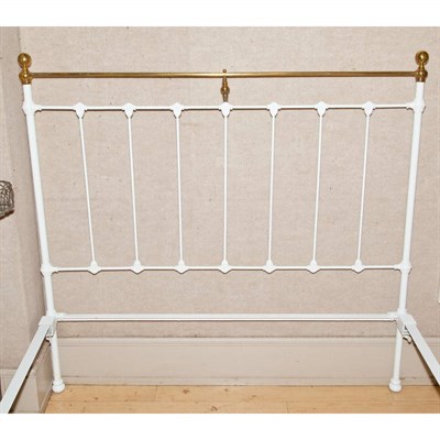 Lot 129 - American White Painted Metal and Brass...