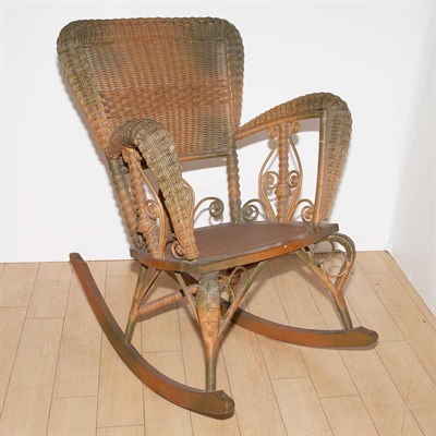 Lot 172 - Group of Three Painted Rattan Rockers