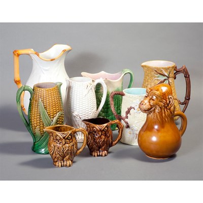 Lot 168 - Group of Majolica and Other Pottery Jugs...