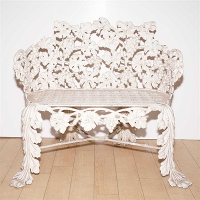Lot 212 - Group of White Painted Cast Iron Garden...