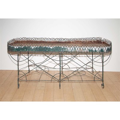 Lot 117 - Two Green Painted Wire and Metal Garden...