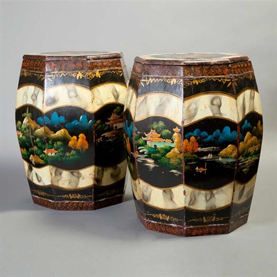 Lot 116 - Pair of Chinese Painted and Decorated Covered...