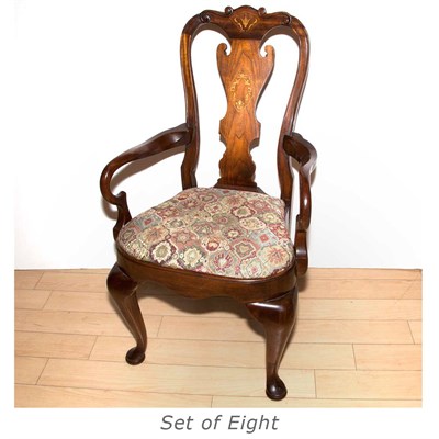 Lot 513 - Set of Eight Georgian Style Inlaid Mahogany...