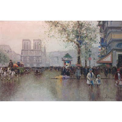Lot 34 - Andre Gisson American, 1921-2003 Notre Dame in...