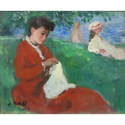 Lot 70 - Francois Gall French, 1912-1987 Woman in Red...