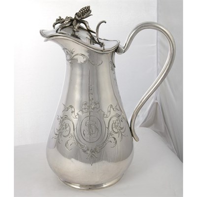 Lot 177 - Silver Plated Pitcher With fruit cluster...