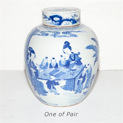 Lot 239A - Pair of Chinese Blue and White Glazed...