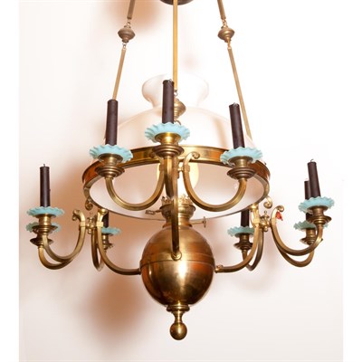 Lot 117 - Continental Brass Chandelier Late 19th century...