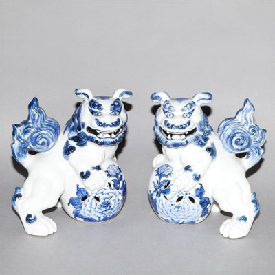 Lot 312 - Pair of Japanese Blue and White Porcelain...