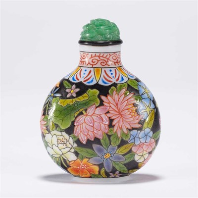 Lot 335 - Chinese Enameled Glass Snuff Bottle 20th...